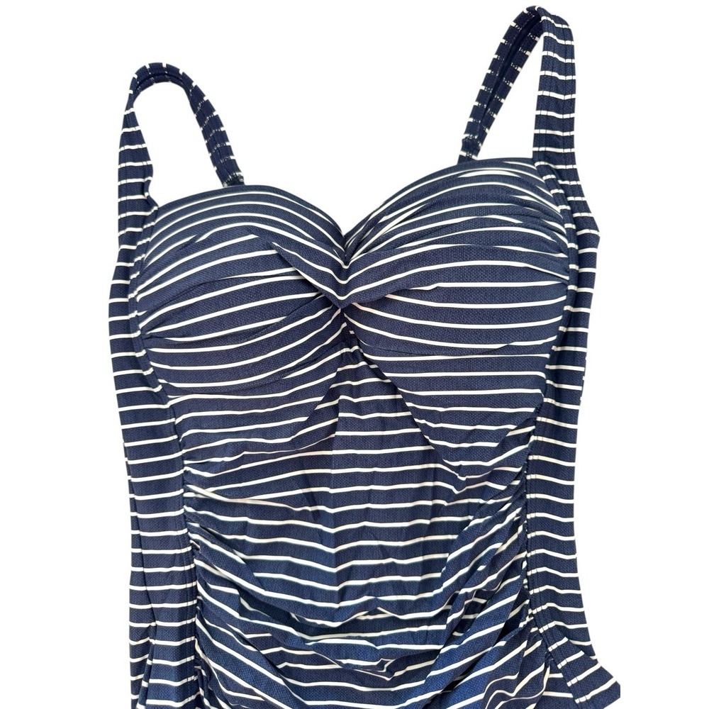 Nip Tuck Swim Navy Stripe One Piece Swimsuit Mult… - image 2